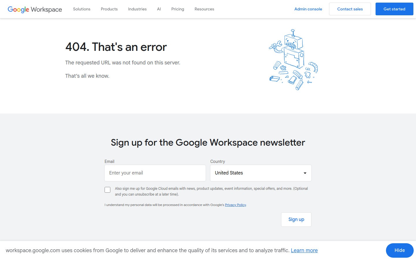 Google Workspace for Education homepage screenshot
