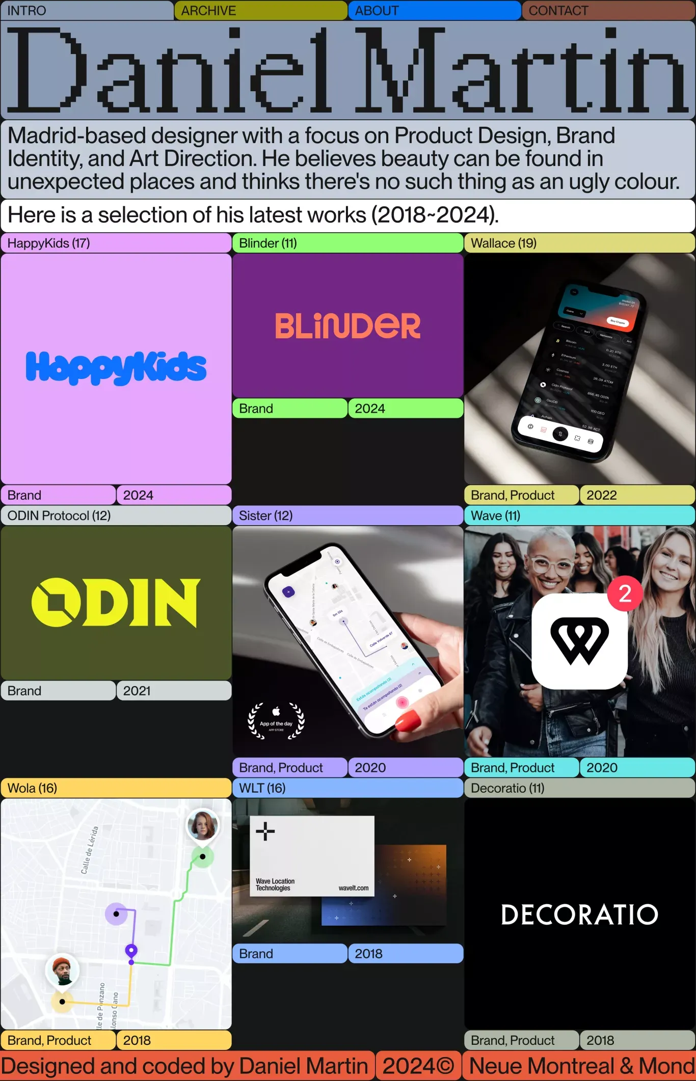 Daniel Martin is a graphic designer with portfolio page screenshot showcasing Design design