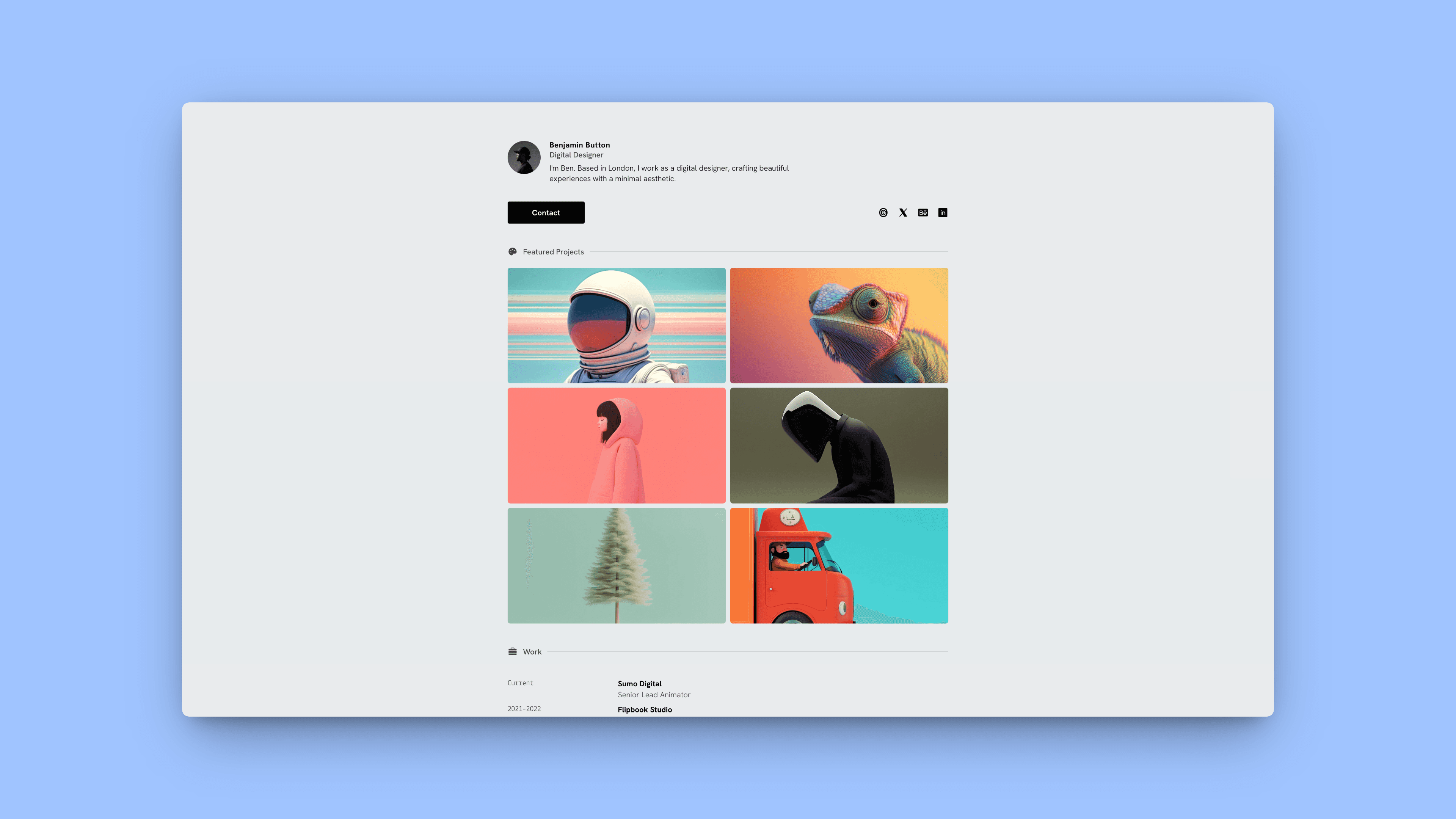 Minimal Artistic Homepage