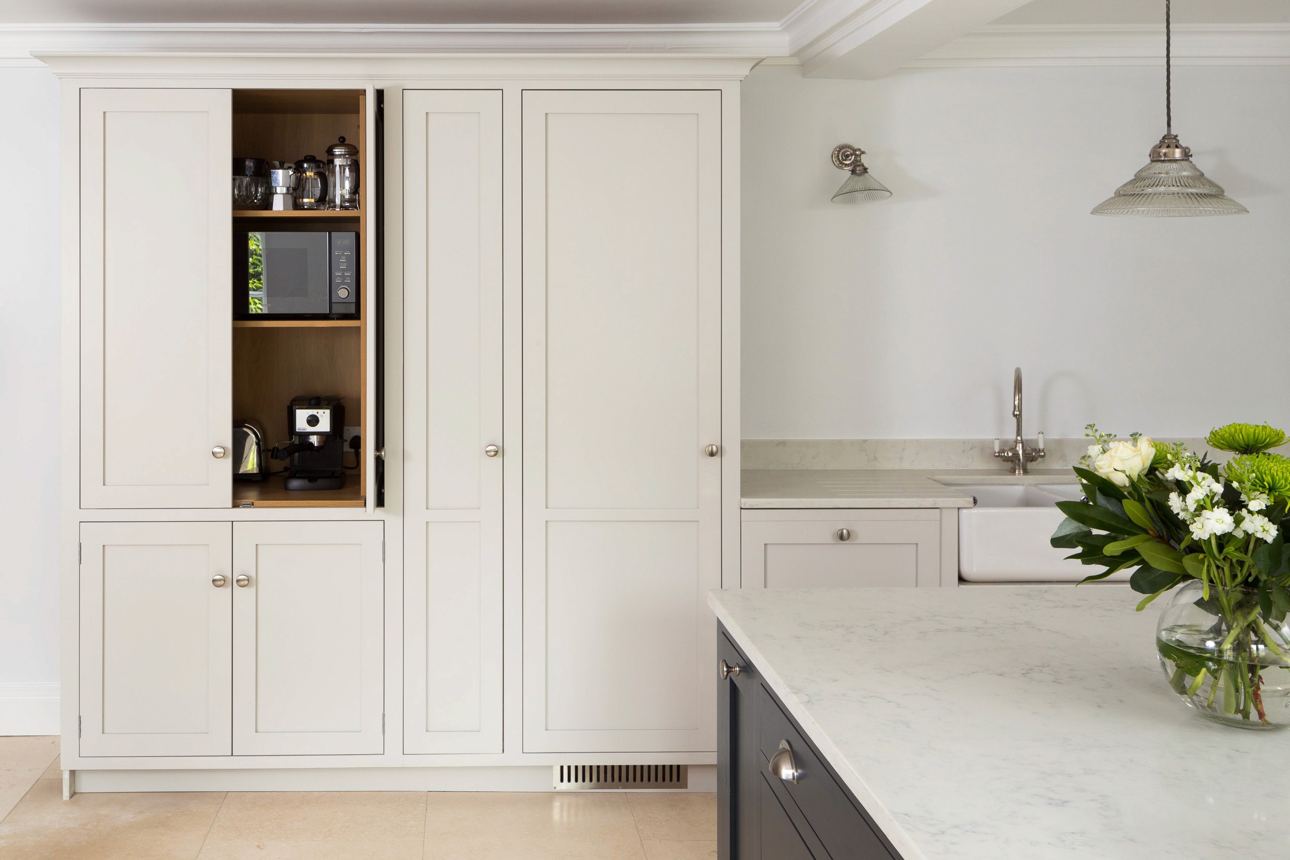 blue shaker kitchen drawers in chinley derbyshire