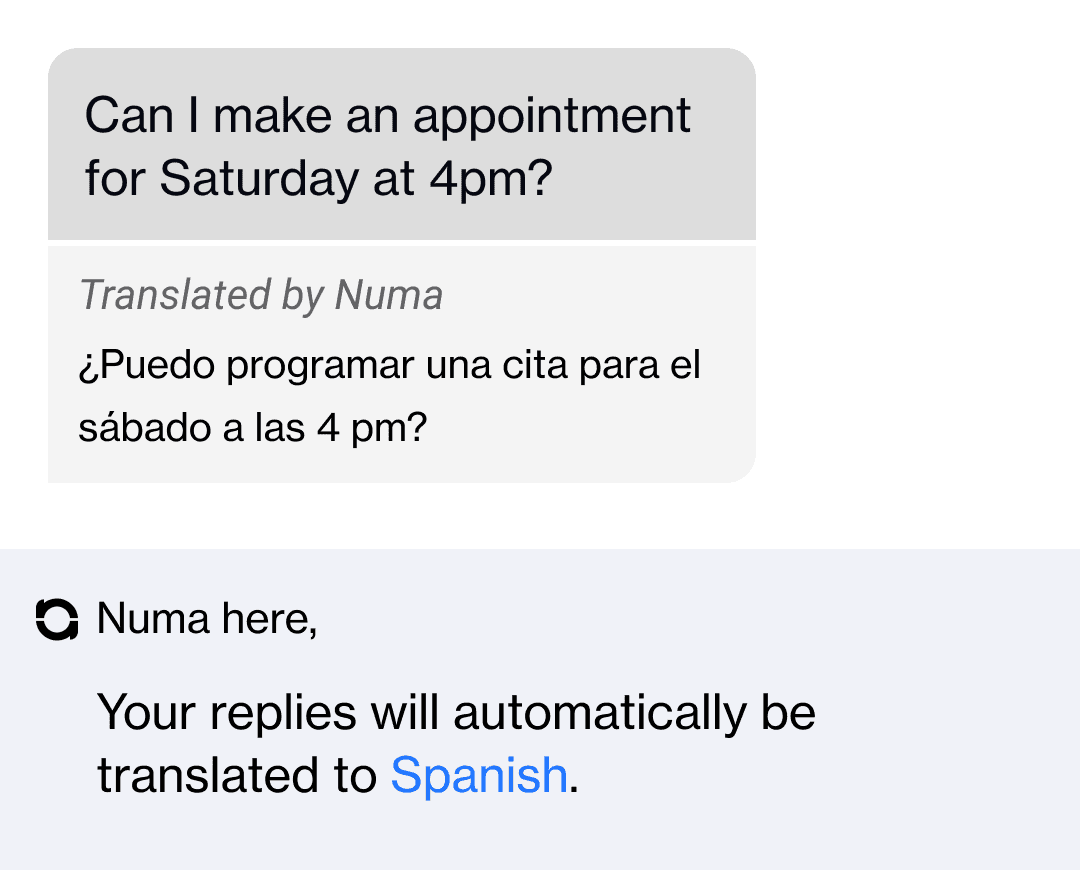 translation of a text conversation from Spanish to English
