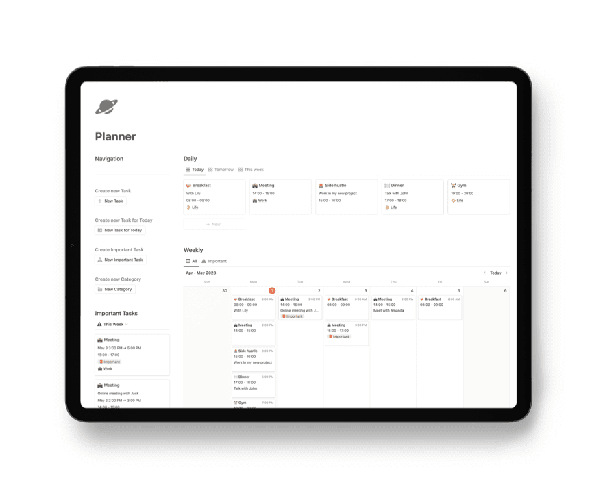 Notion Life Planner for Free