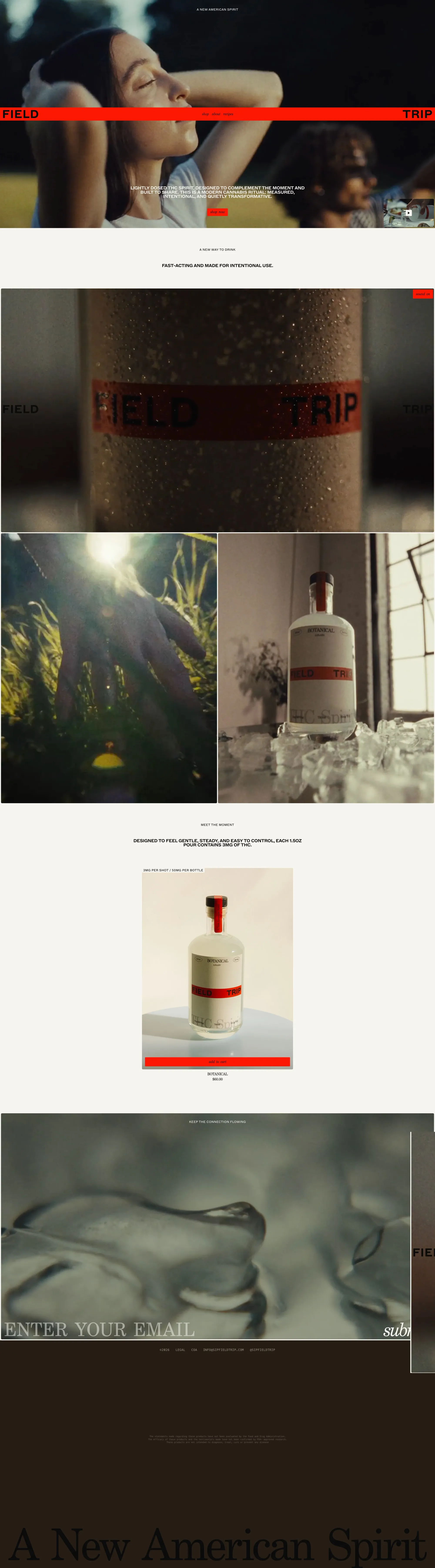 Field Trip ecommerce page screenshot showcasing Ecommerce and Food & Drinks design