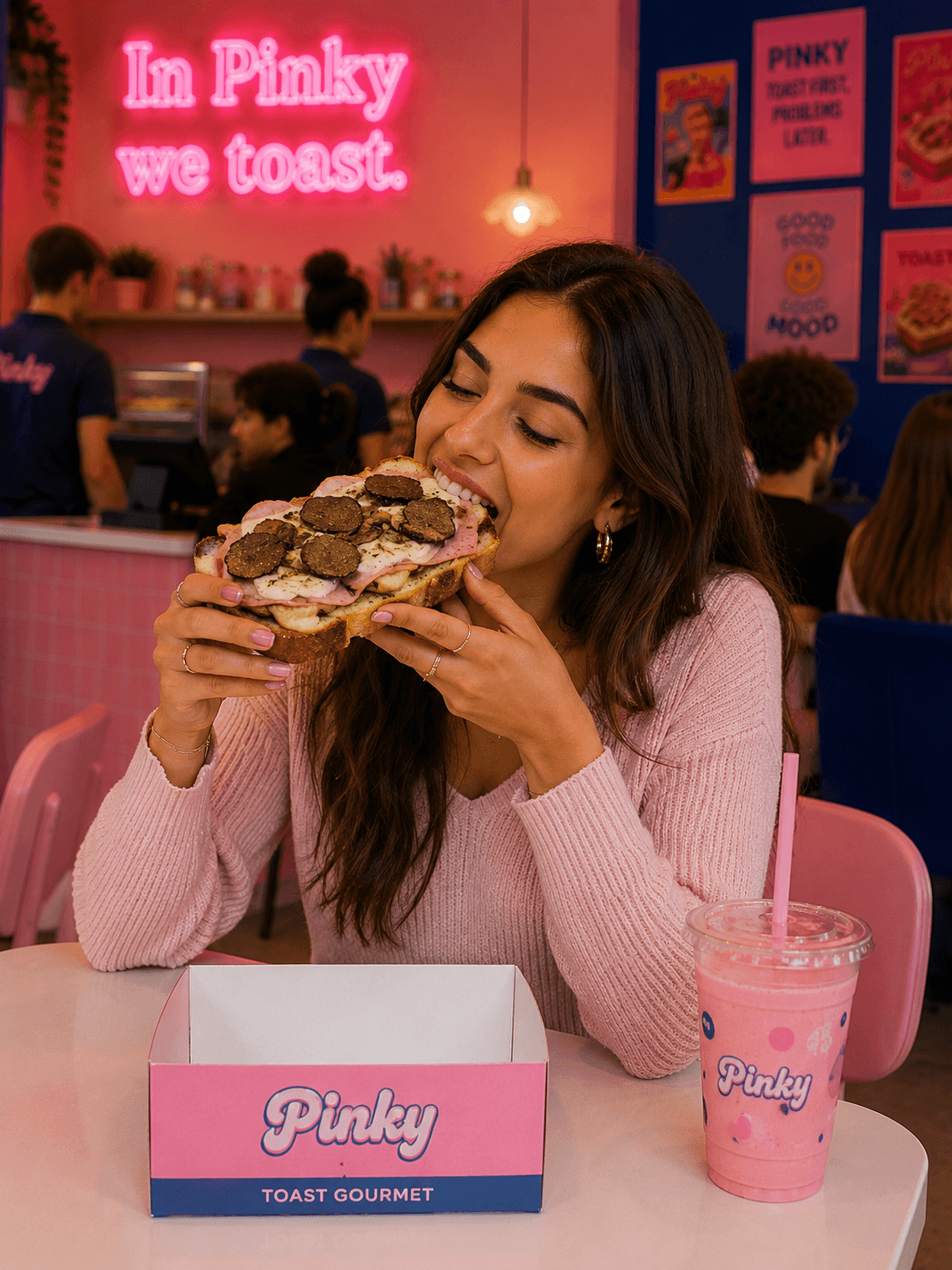 selective focus photography of man holding eaten burger