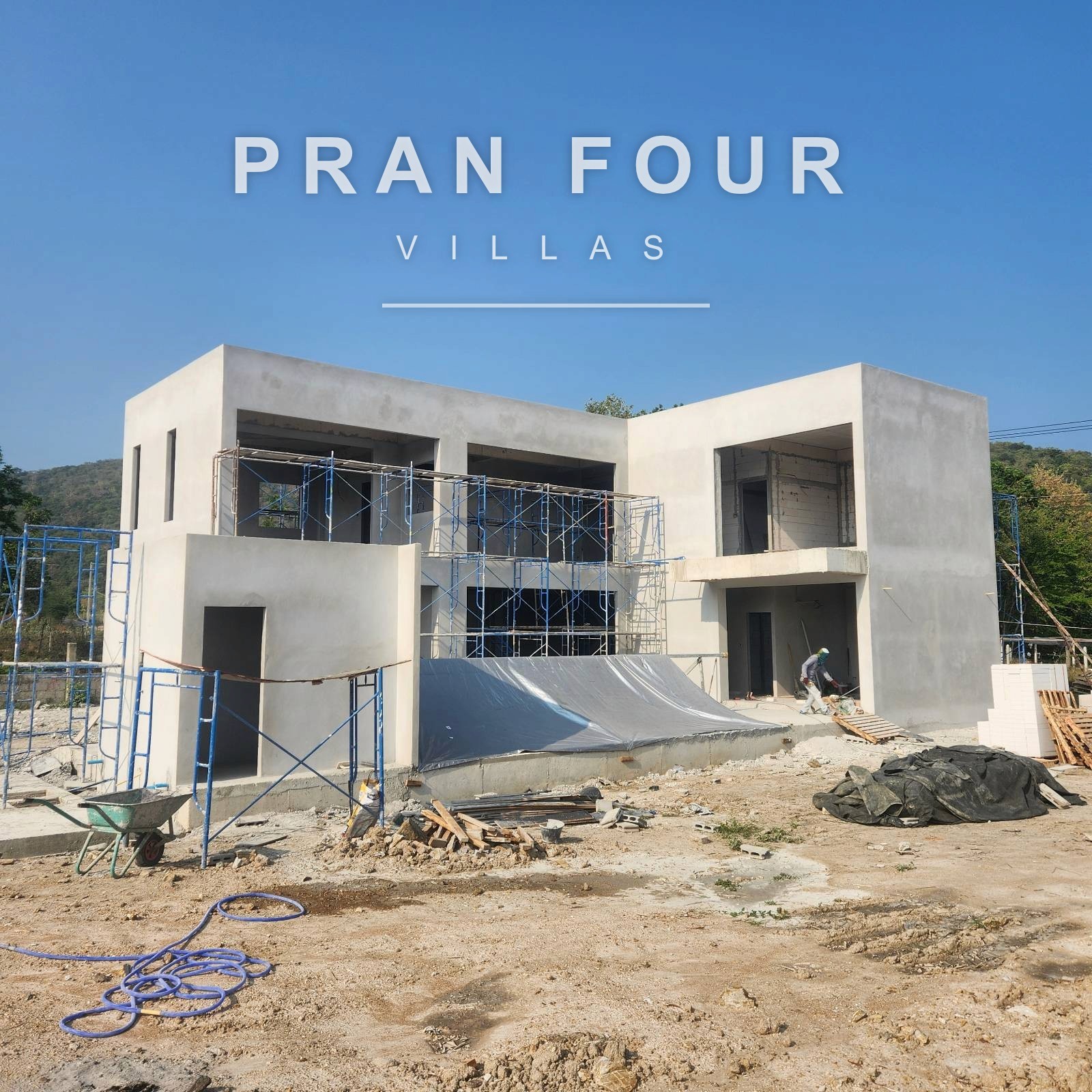 Villa exterior plastering complete