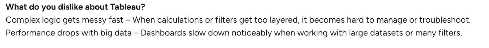 Review of Tableau slow loading dashboard