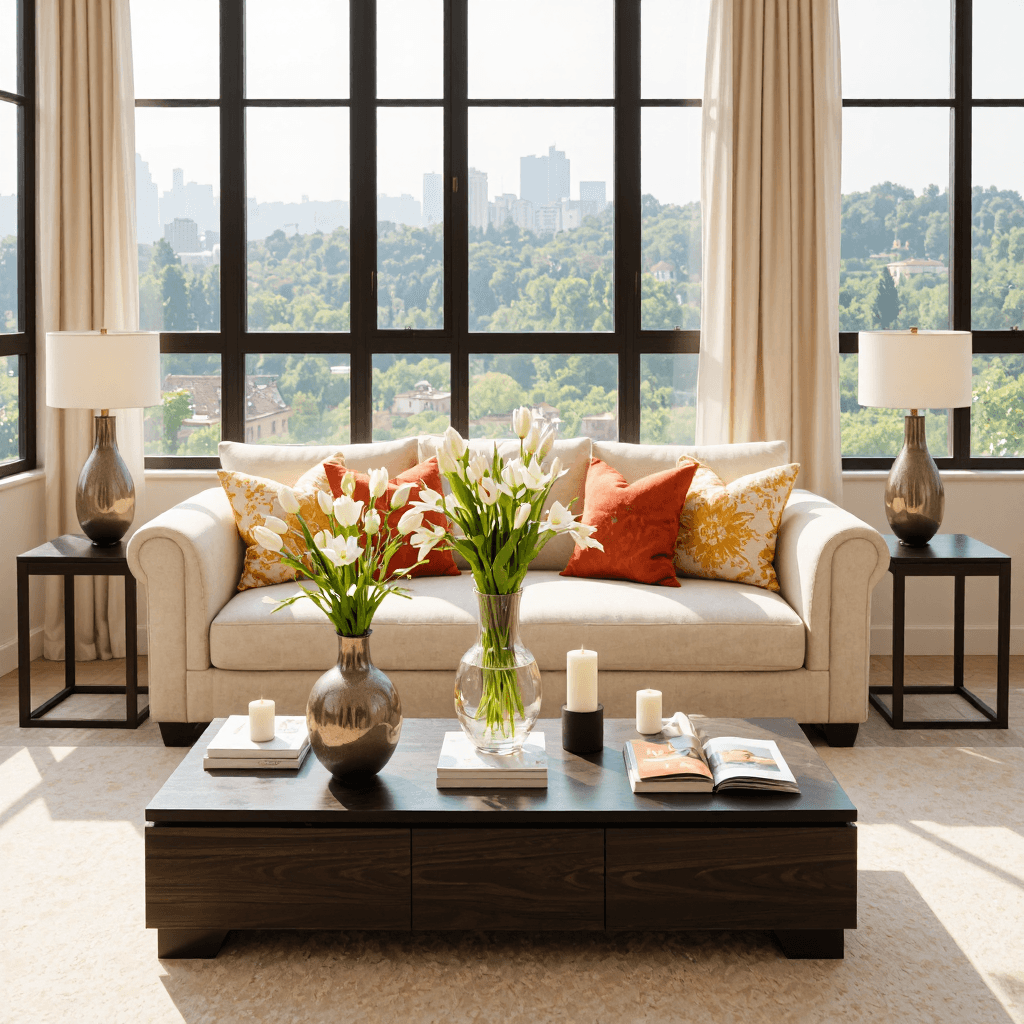 product photography of Home décor living room scene