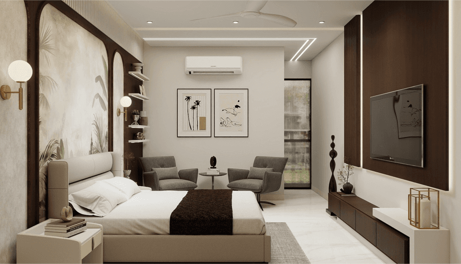 house interior with wooden walls