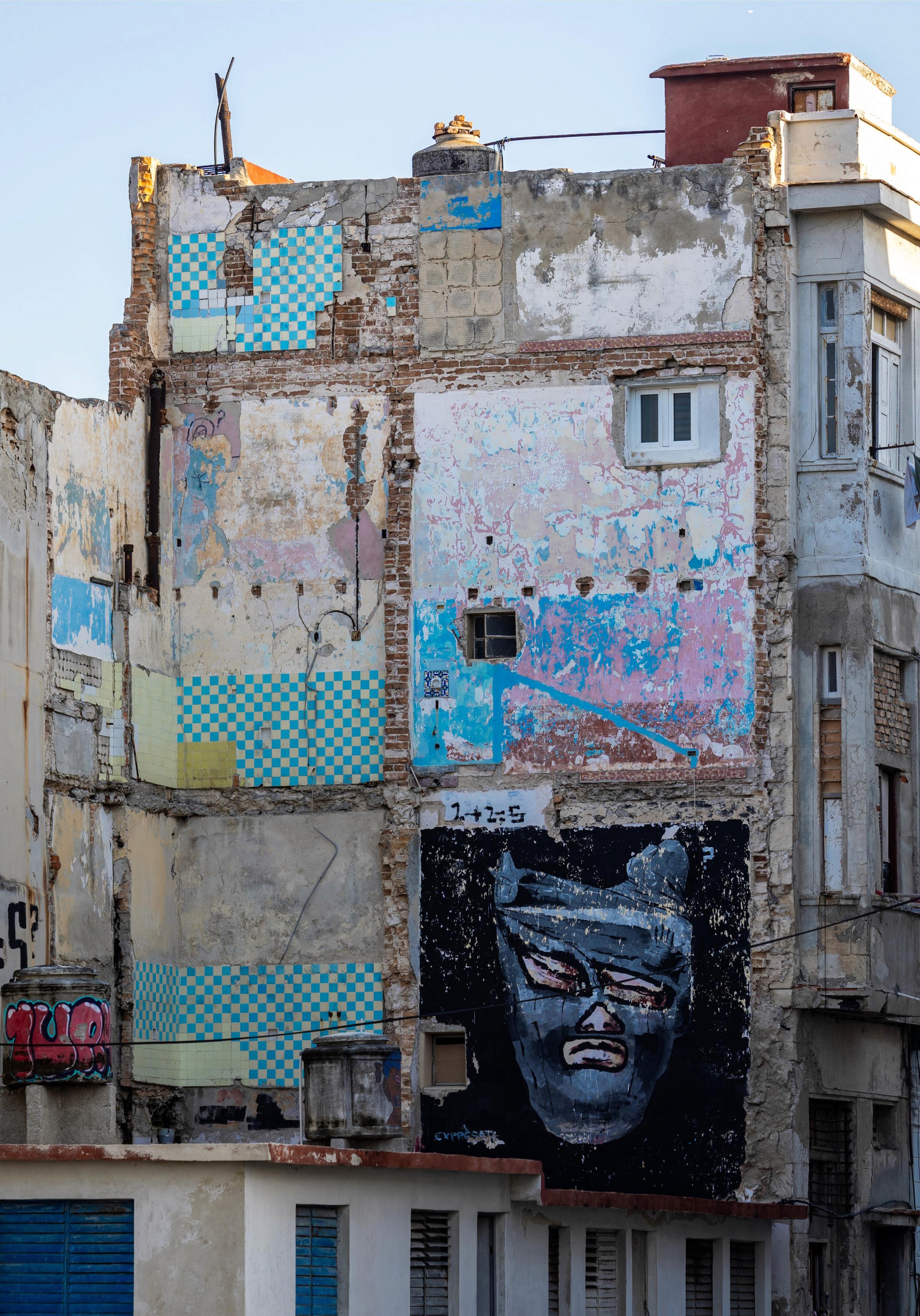 Colorful walls are everywhere in Havana.