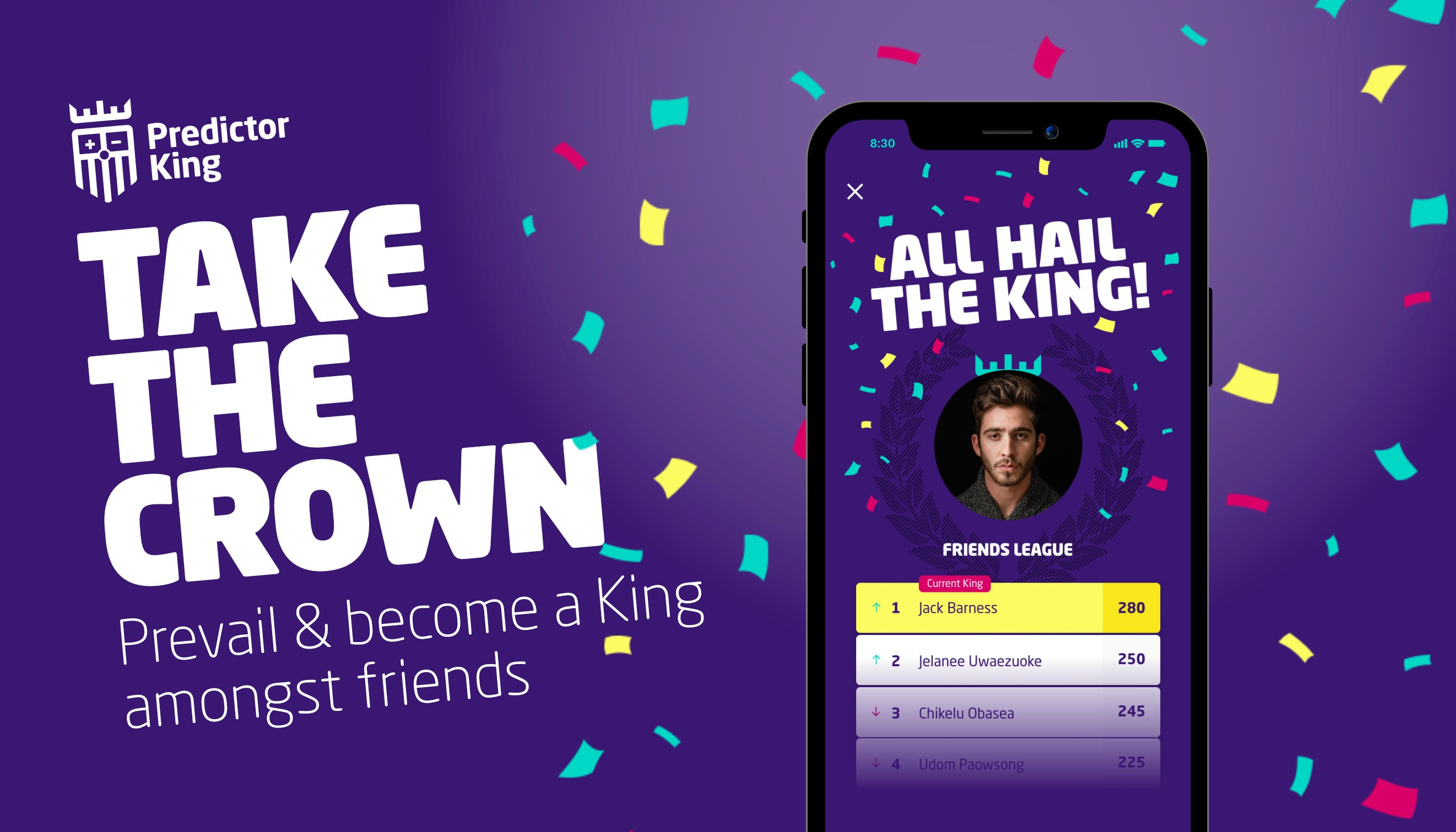 Predictor King winners screen