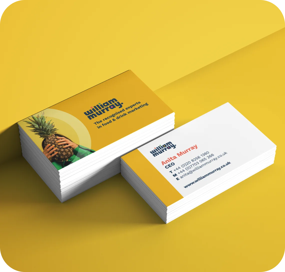 William Murray brand business card design mockup