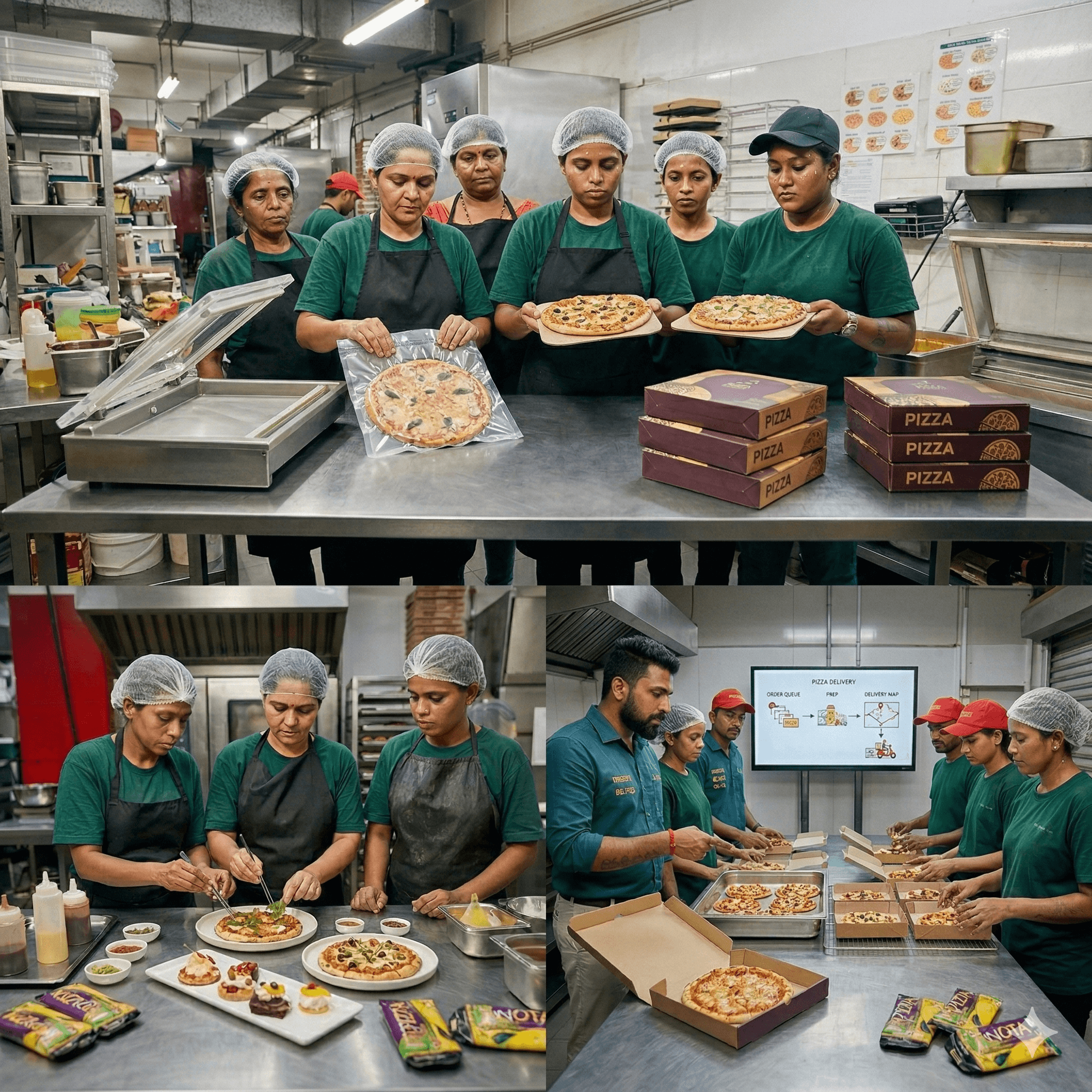 Aerial view of a winding road surrounded by dense green and yellow trees, showcasing nature’s vibrant colors.