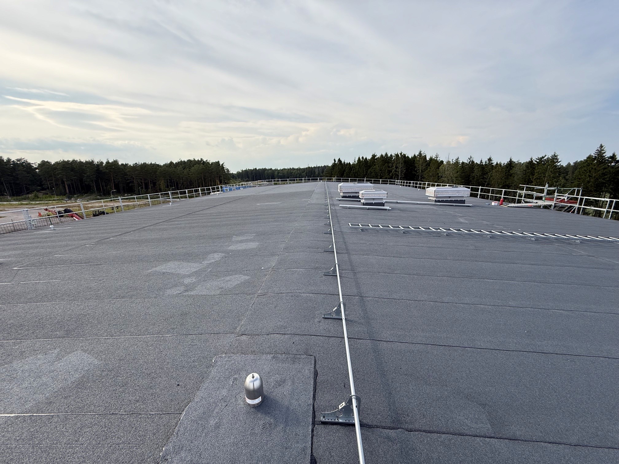 Finished membrane roofing on a large flat roof