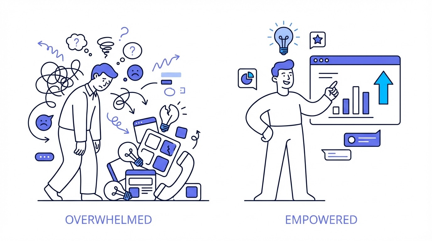 Illustration illustrating Visualizing the contrast between a salesperson ove