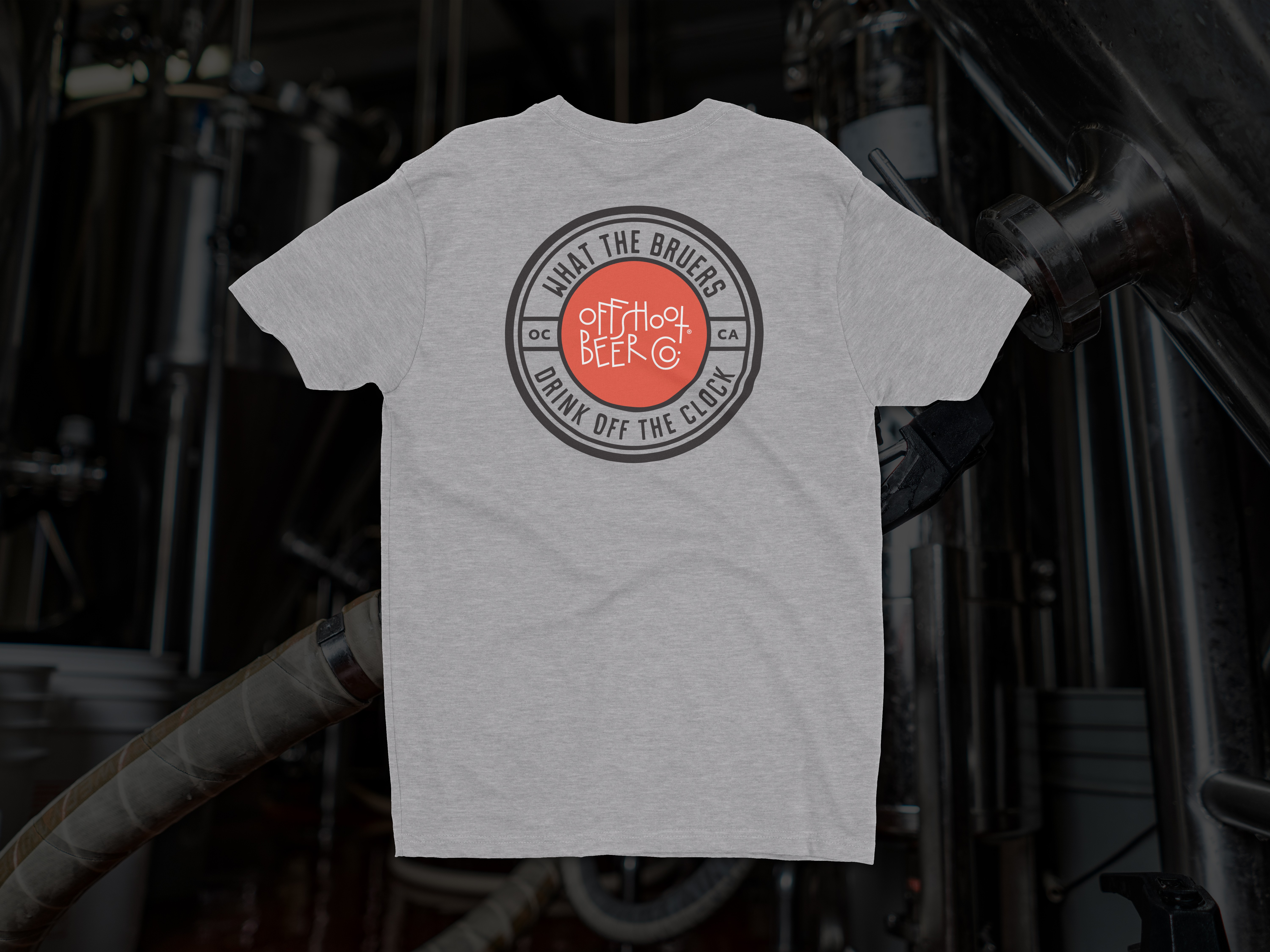 Offshoot Beer Co. gray t-shirt with circular logo