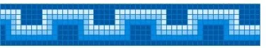 Stepped Wave mosaic pool border, 6.3" wide, Aqua Collection reference B11, Mosaiclegs Art Studio