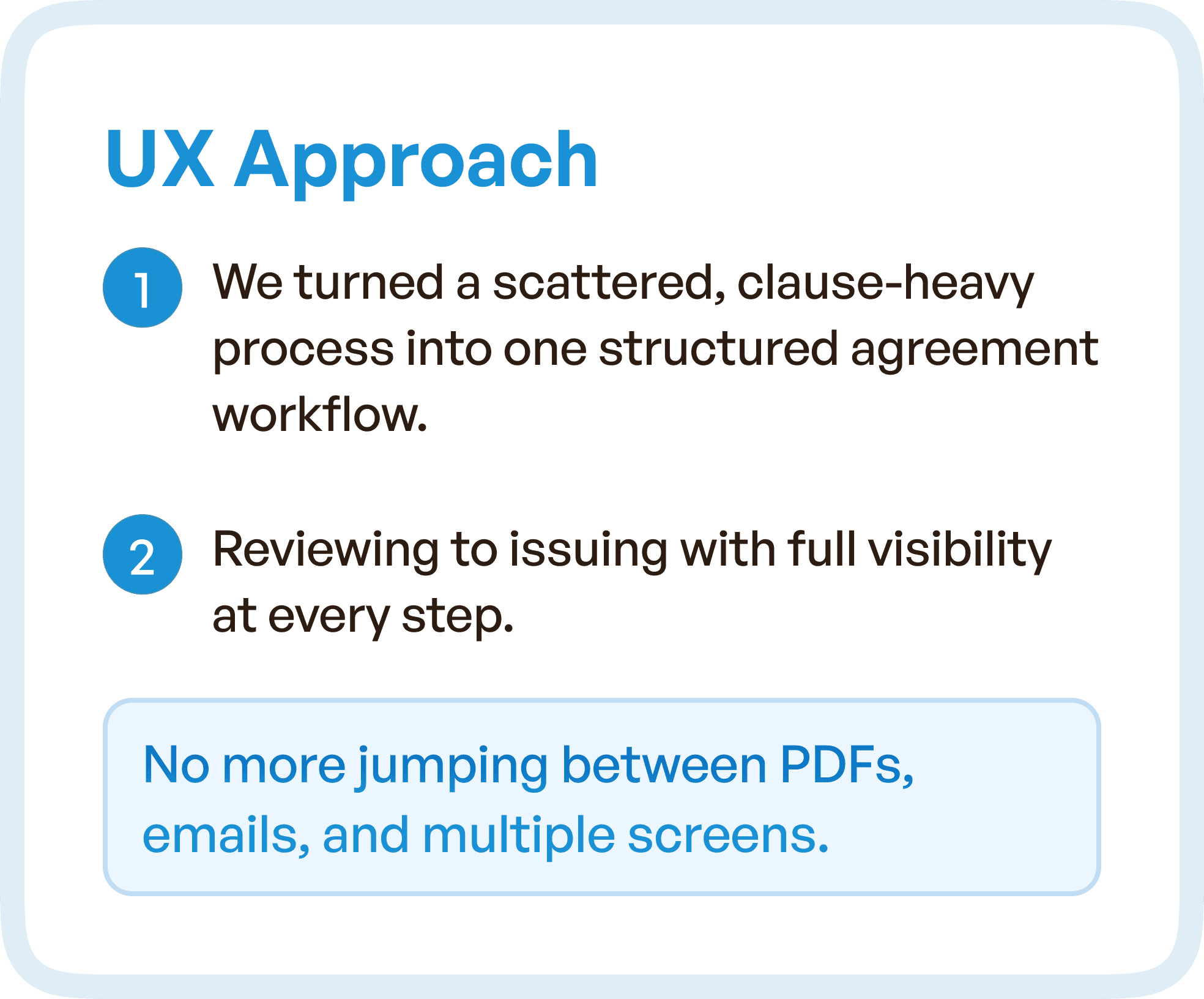 UX Approach in points define
