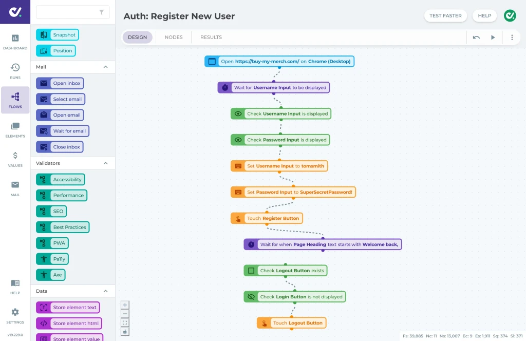 DoesQA Flow Designer View