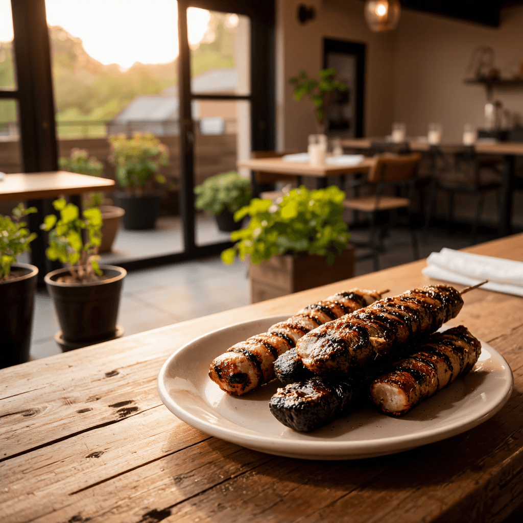 product photography of Gourmet grilled food