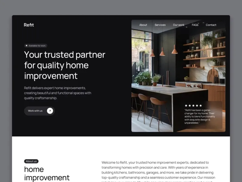 Refit Framer Portfolio Template