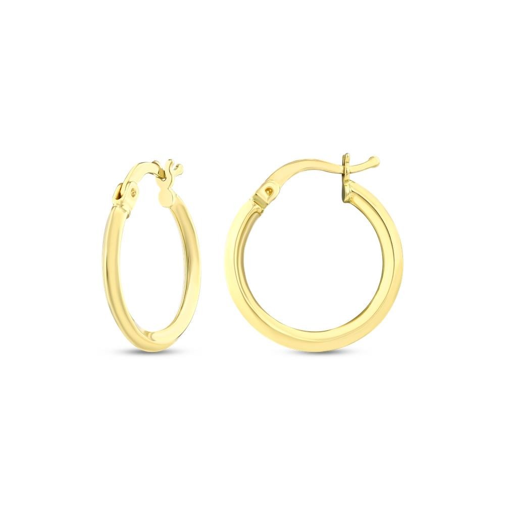 Assos Pırlanta 14 Ayar Altın Klasik Tasarım Halka Küpe Modeli