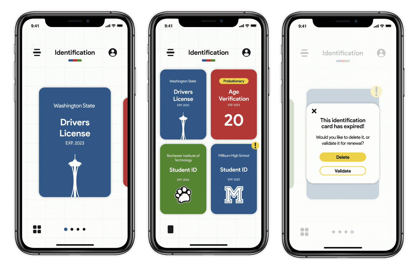 Final compositions showcasing the organization of the introduction screen.