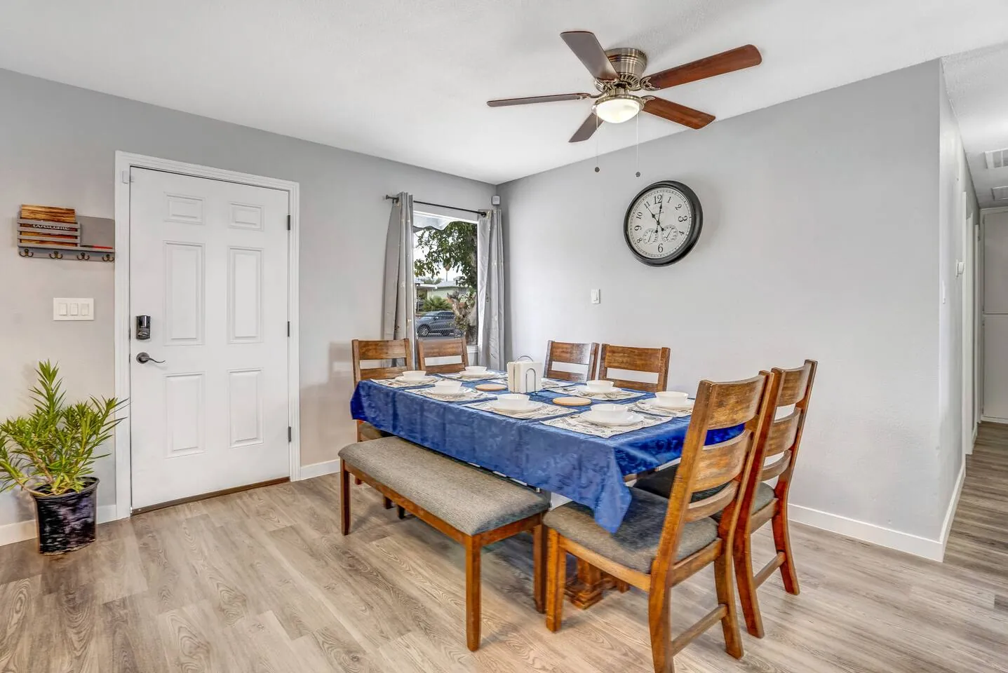 Eight-seat dining table by the front window, Big Groups Retreat in North Las Vegas