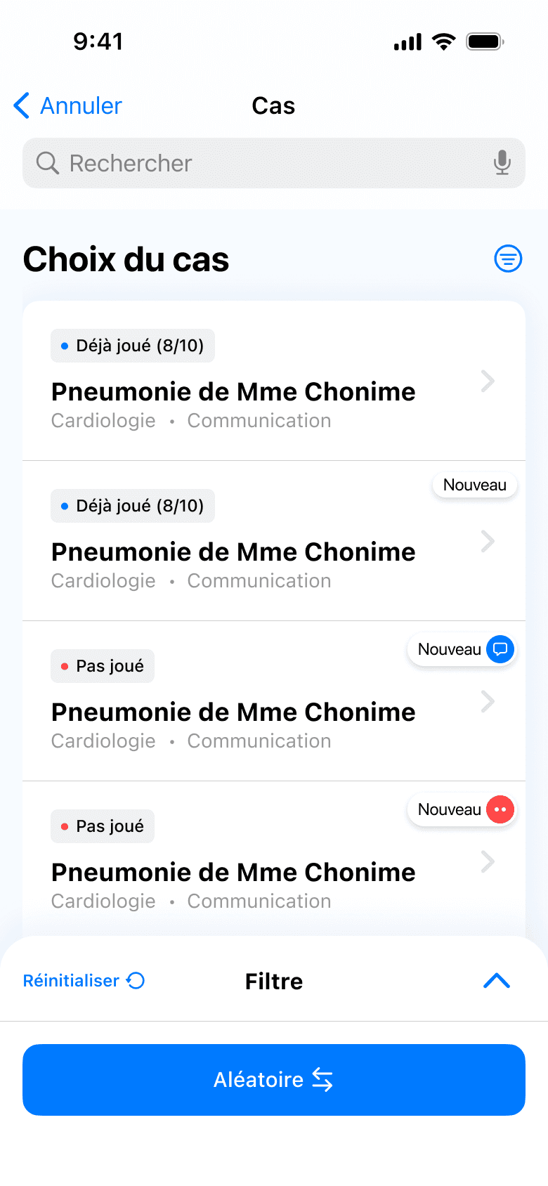 ECOS Alpha choix d'un cas