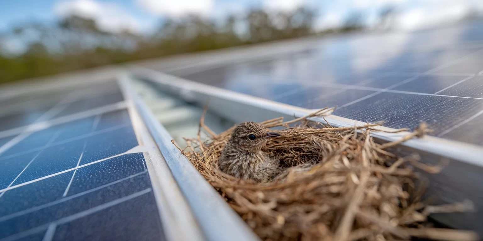 Workers installing solar panels on roof
