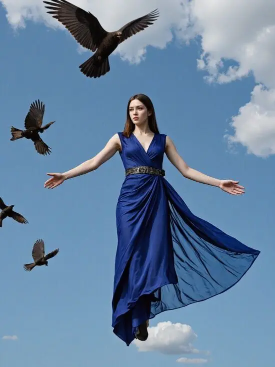 Elegant flying superhero created by AI superhero generator