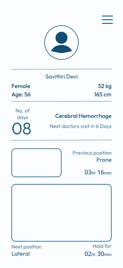 user flow for a bedsore prevention application