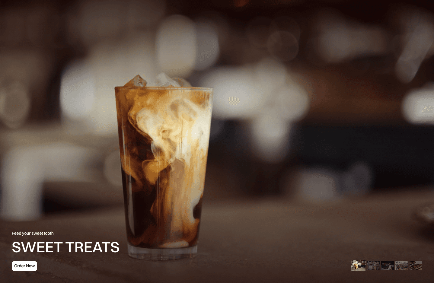 Hero section of website for bakery template