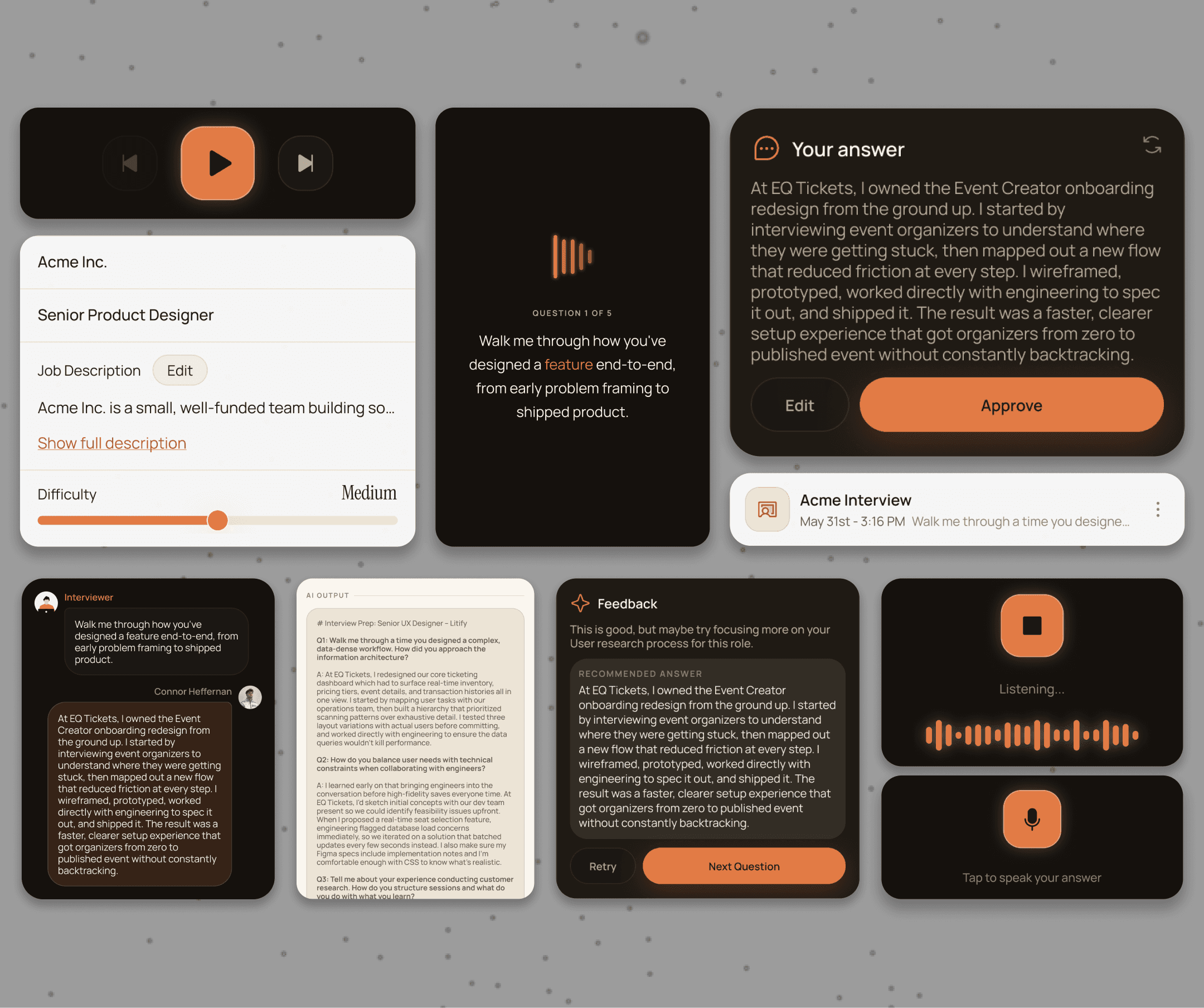 AI Interviewer Hi-Fi Components