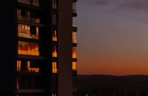 Modern residential apartment exterior