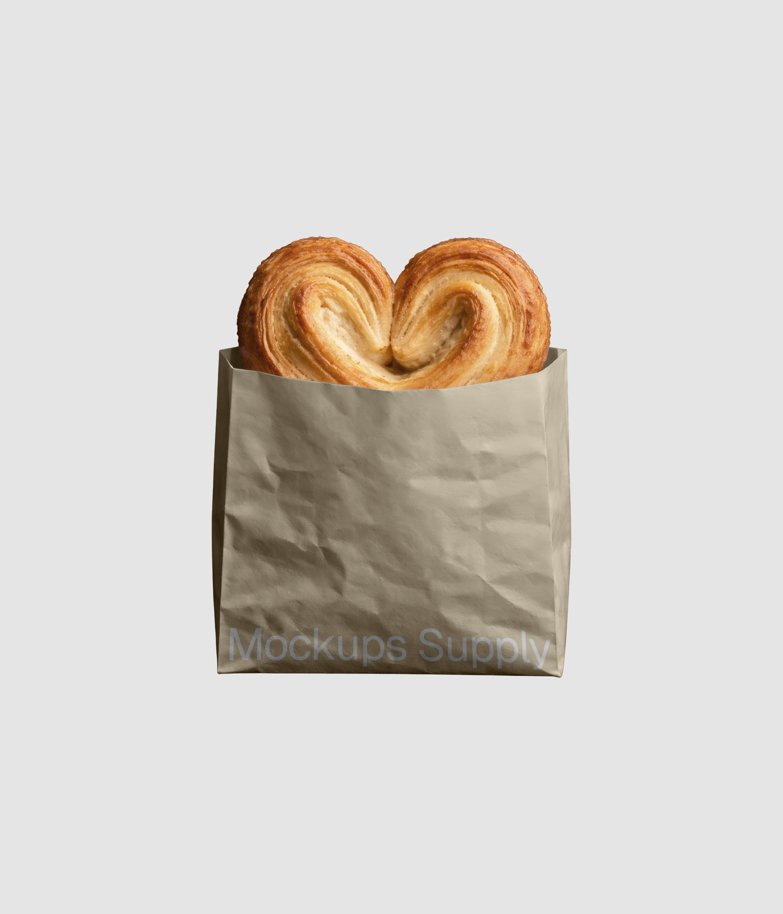 Palmier in beige paper bag mockup on gray background for Photoshop download psd on Mockups Supply
