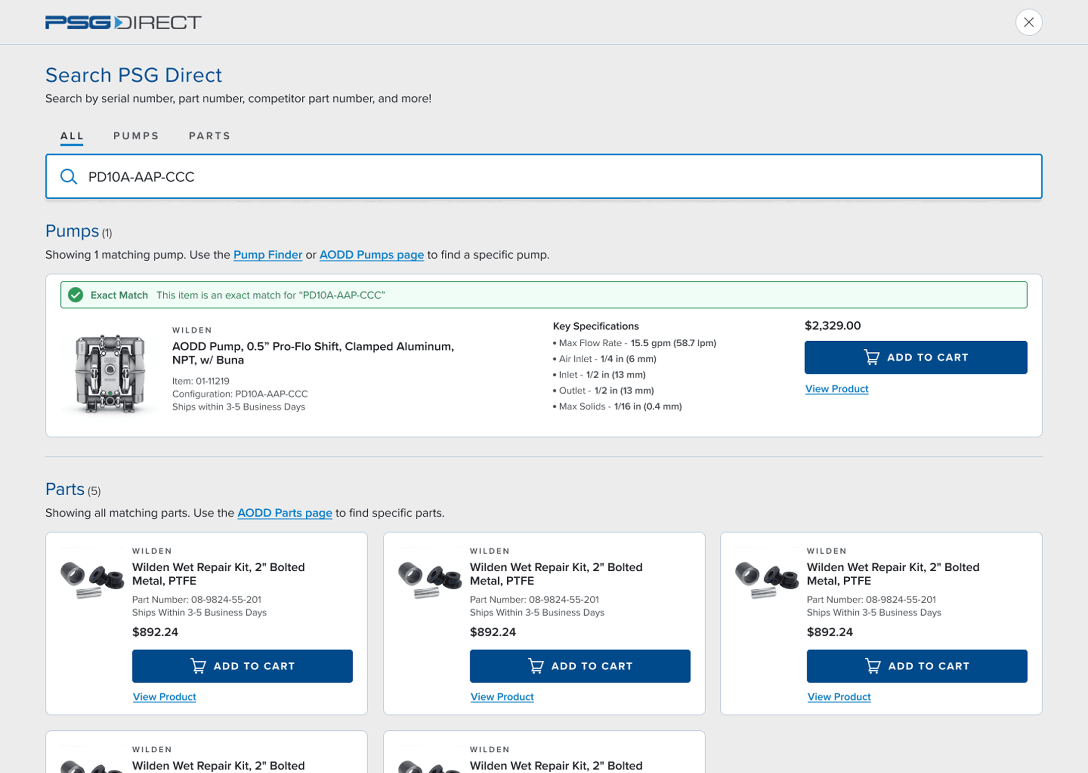 Full screen search modal