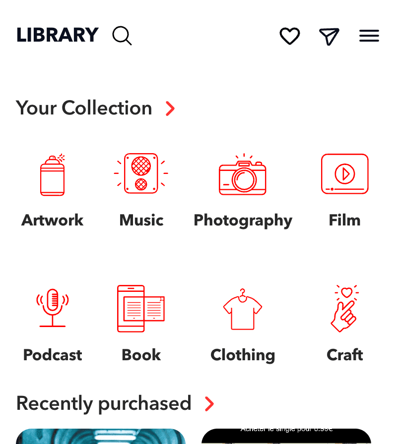 HYK app: library with your collection by format and recent purchases