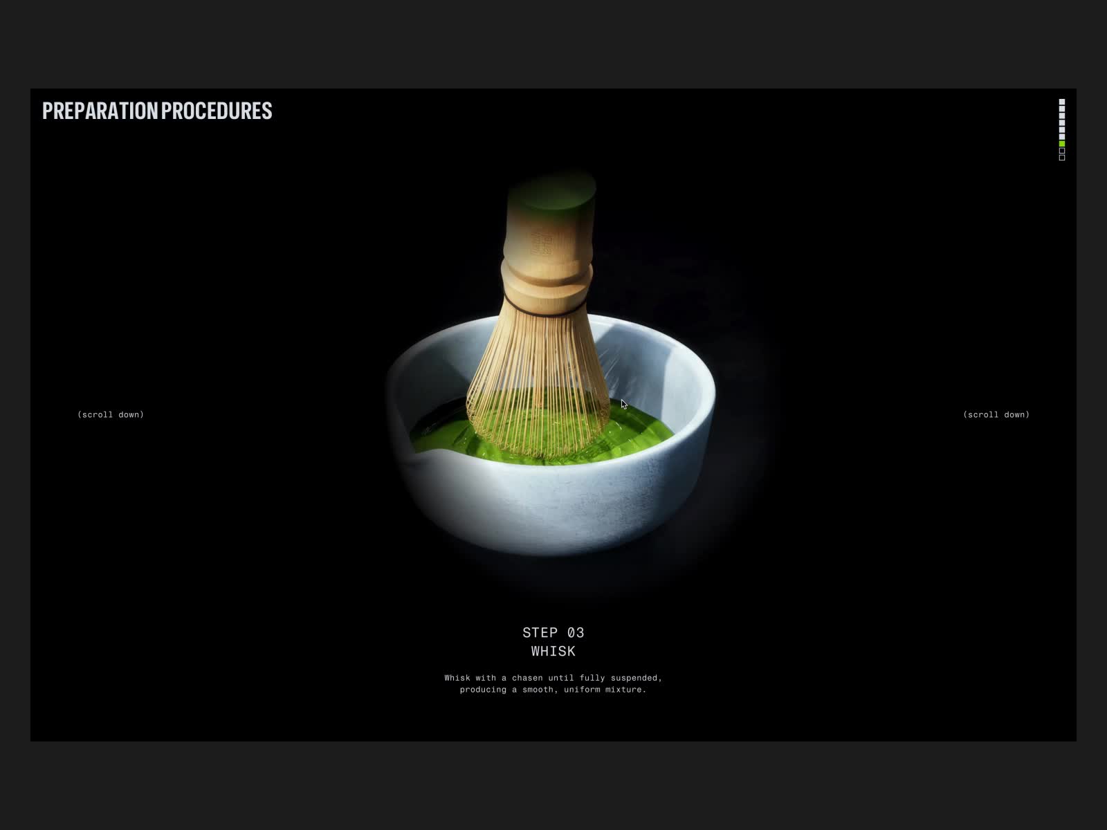Matcha Cartel 3D products and preparation tools section