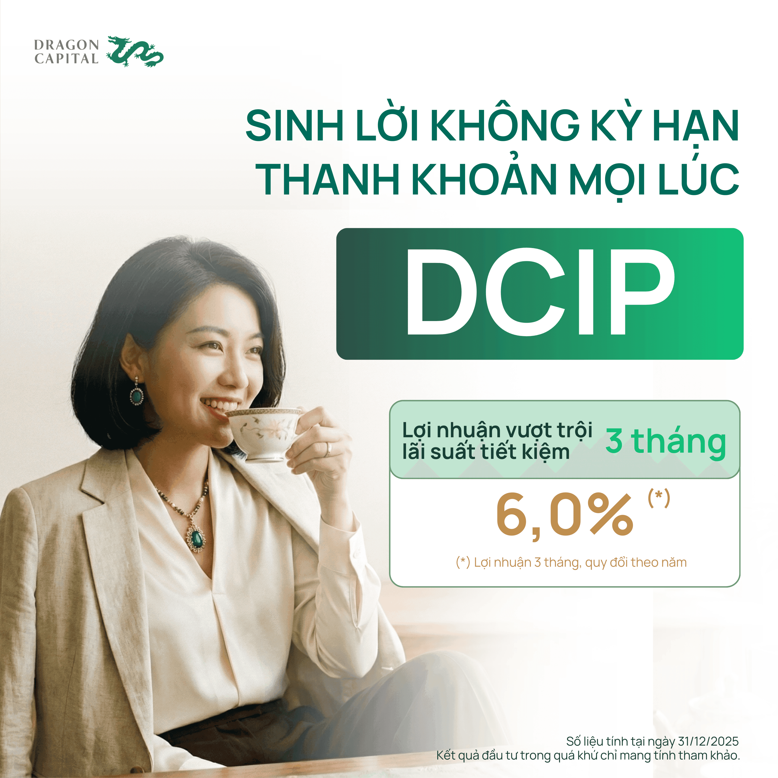 DCIP lợi nhuận vượt trội lãi suất tiết kiệm