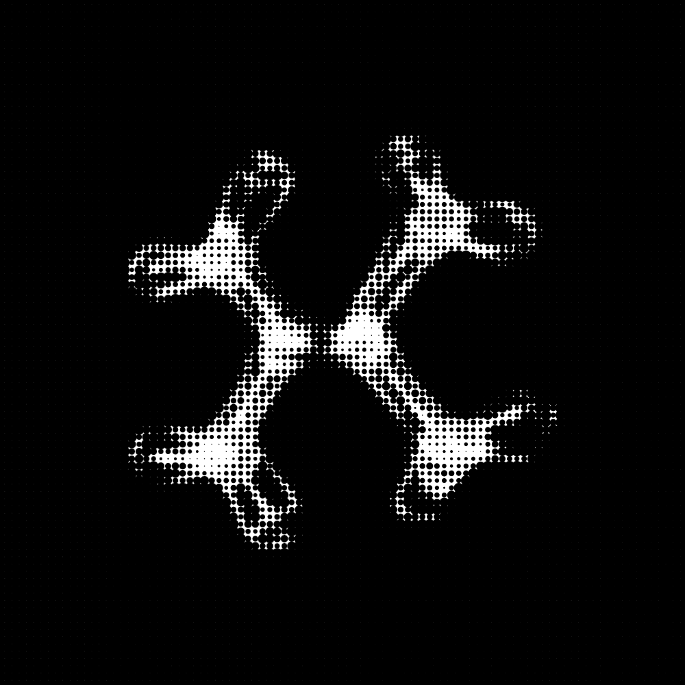 Shiny Abstract Object on Black Background