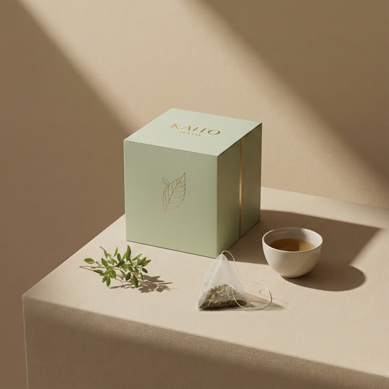 A box and a cup on a flat surface