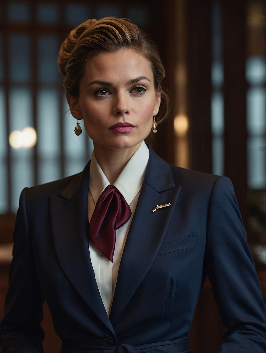 serious looking woman in suit