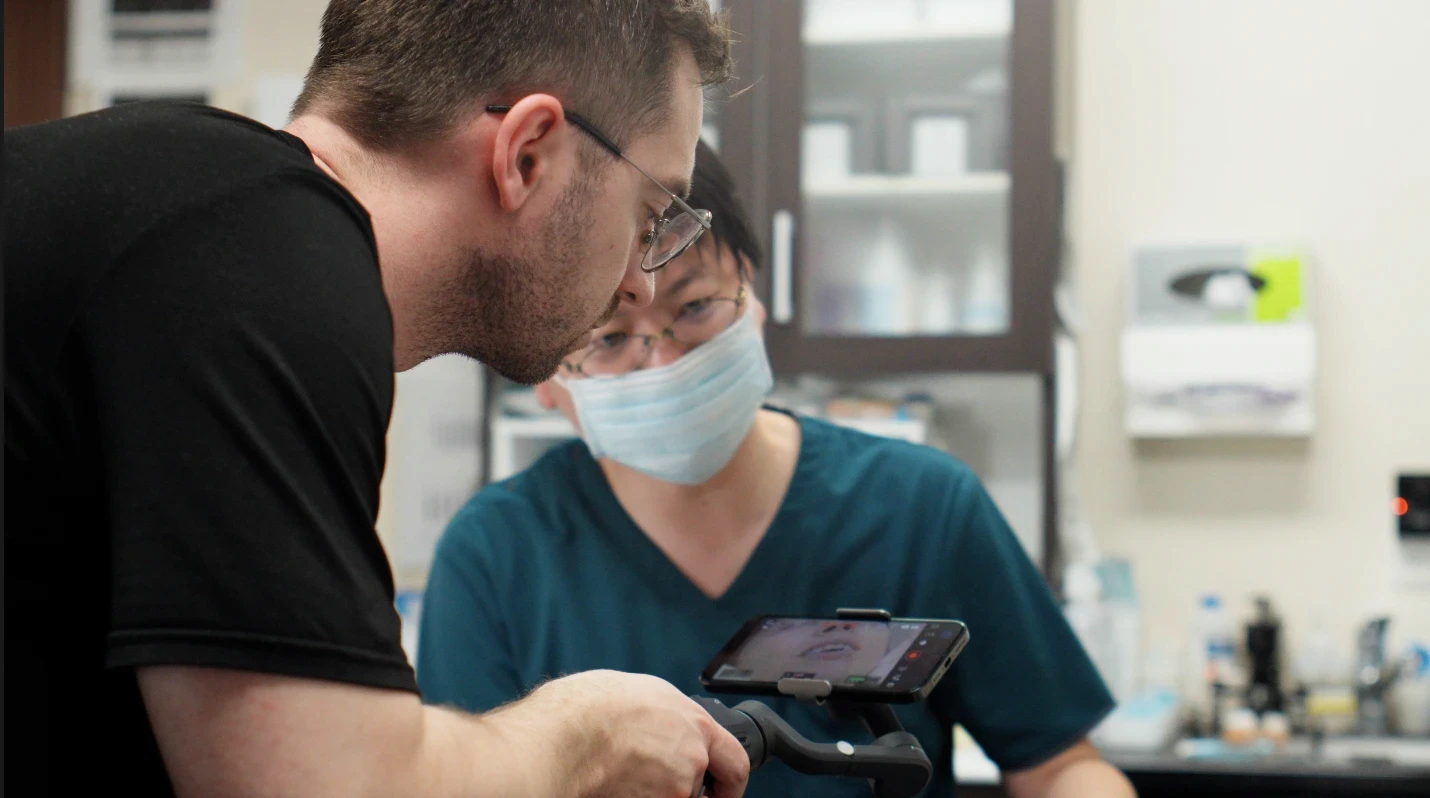 Video content creation setup for a client promotional shoot