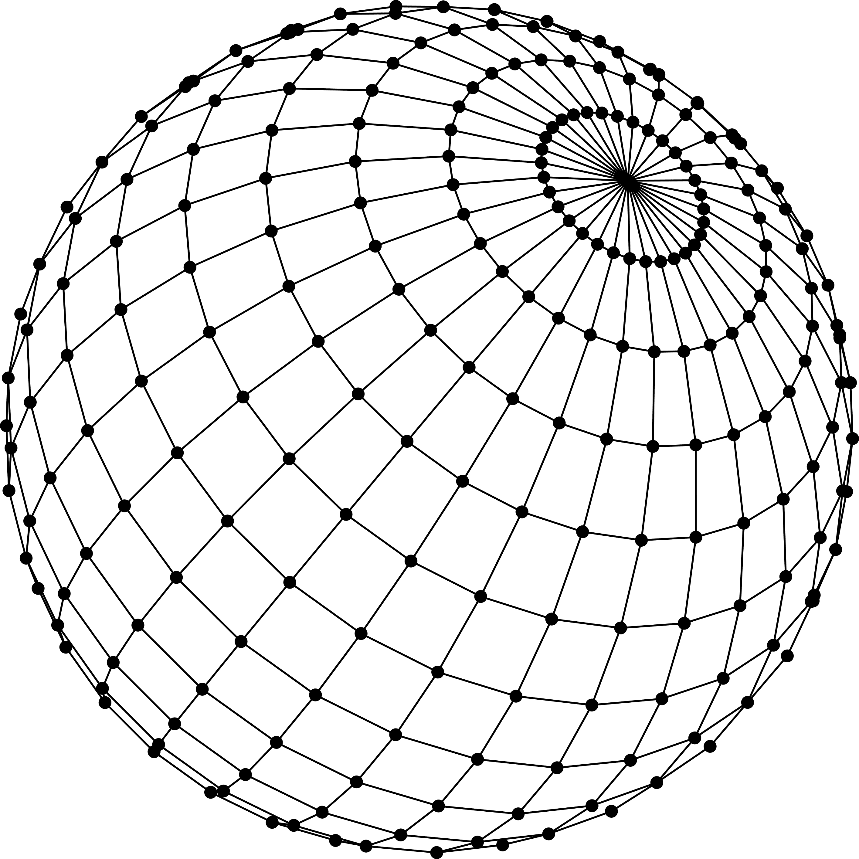 A stylized globe made of a grid pattern, symbolizing connectivity and global reach.