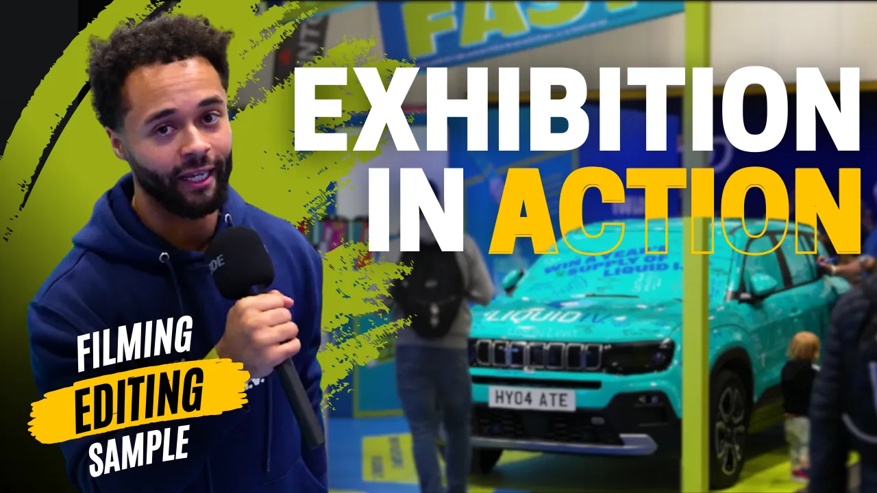 Exhibition video production capturing live brand activation at a London event, filmed and edited by a professional video production company.