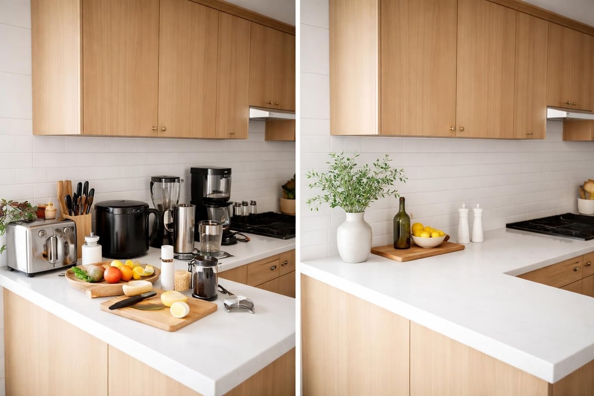 Kitchen counter organization comparison
