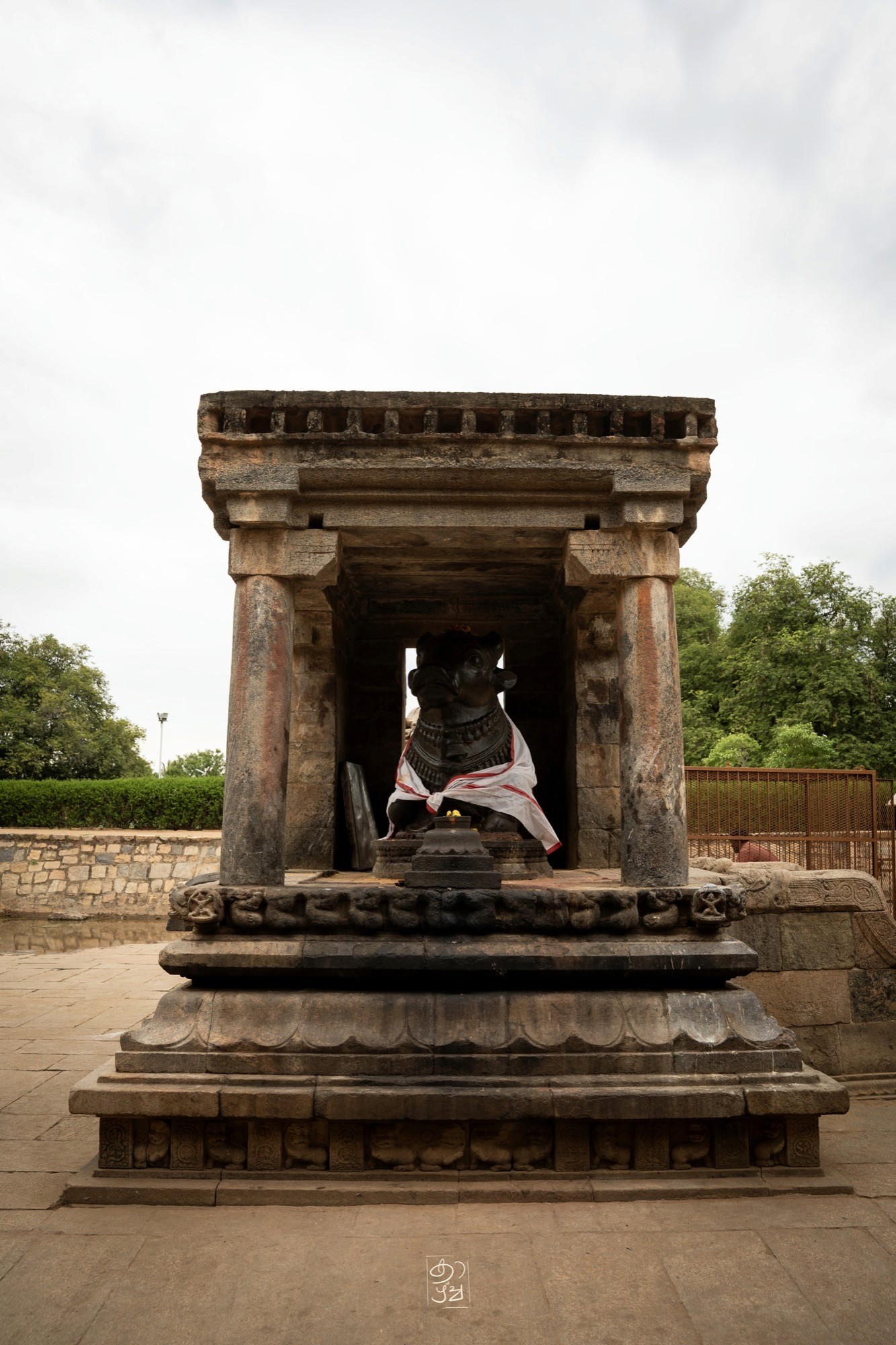 A small Nandi shrine in the open