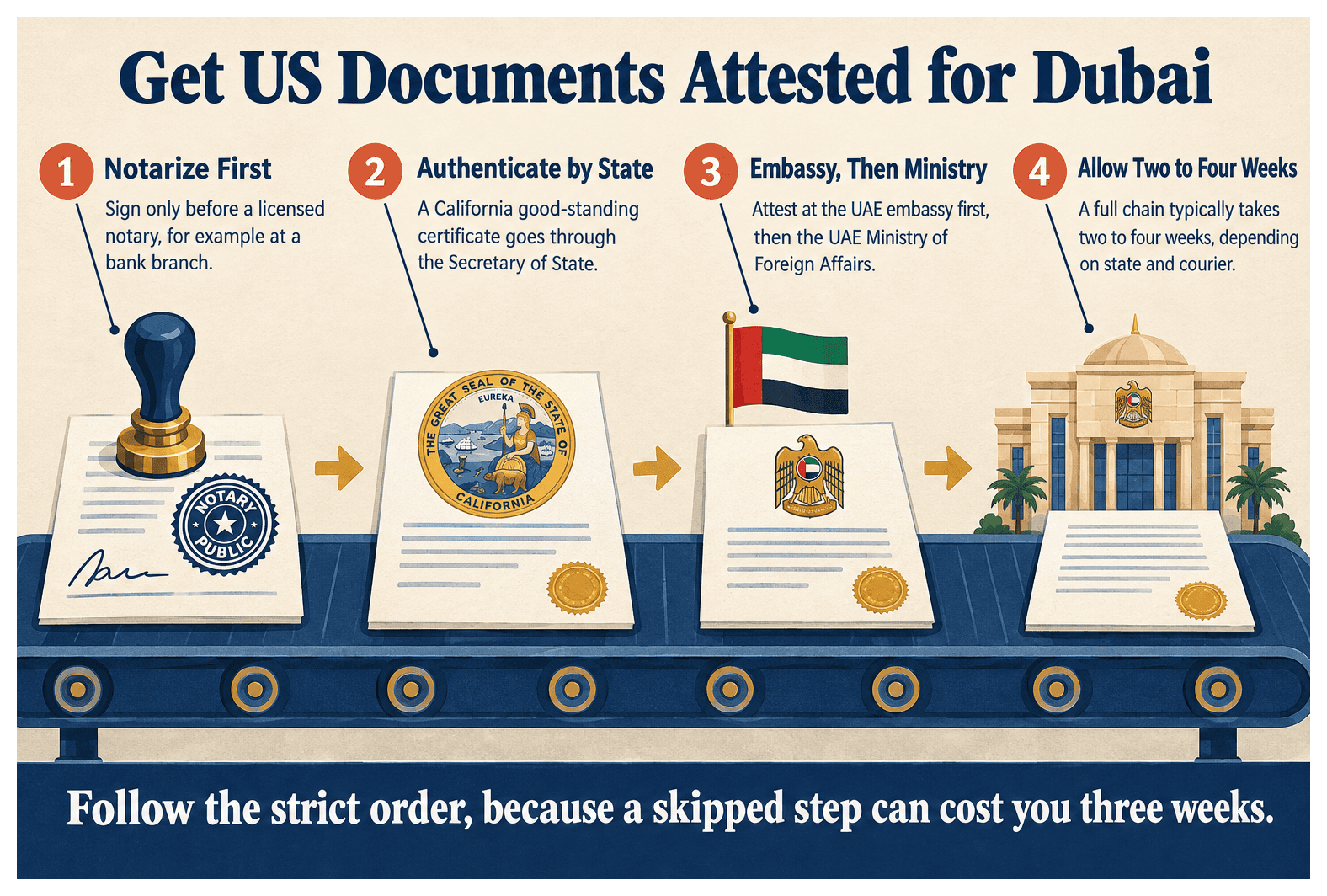 Infographic: How to Get Your United States Documents Attested for a Dubai Company