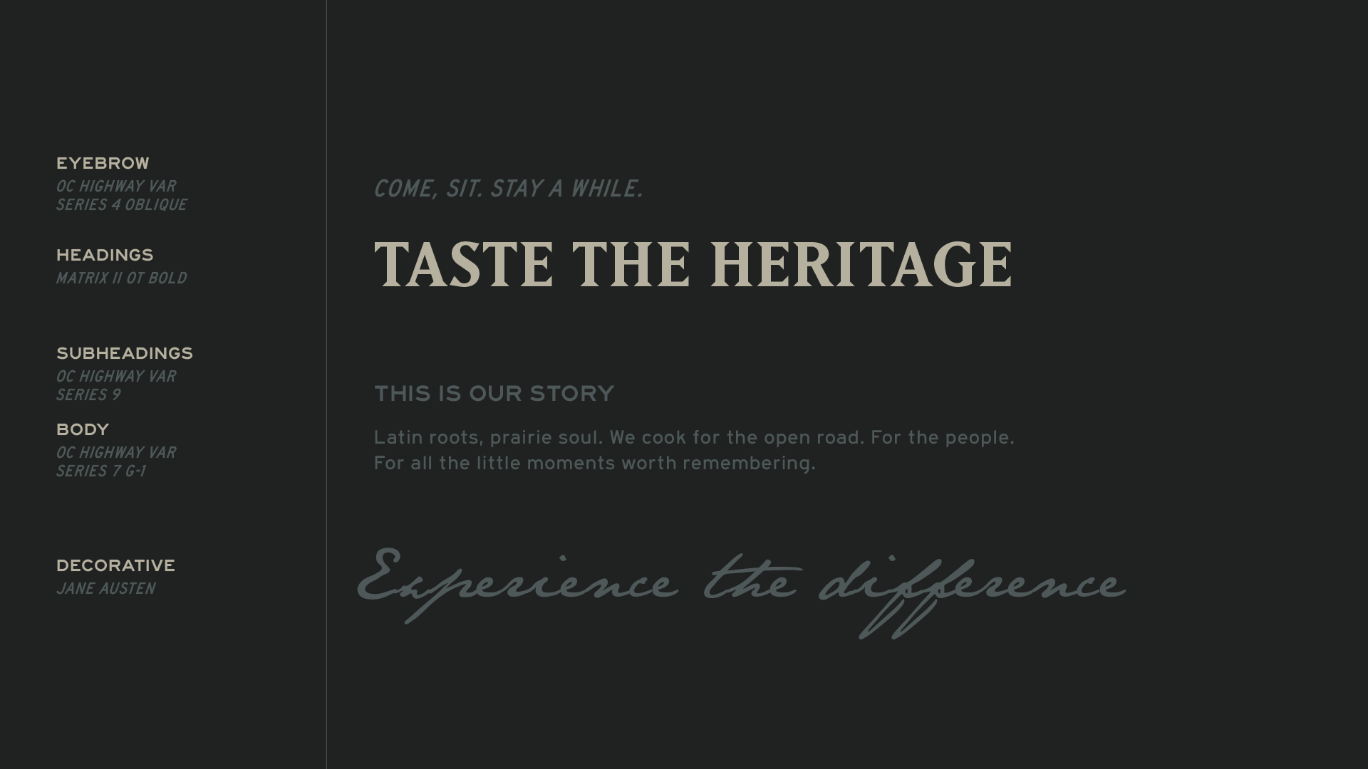 BertaBurritos brand messaging and typography