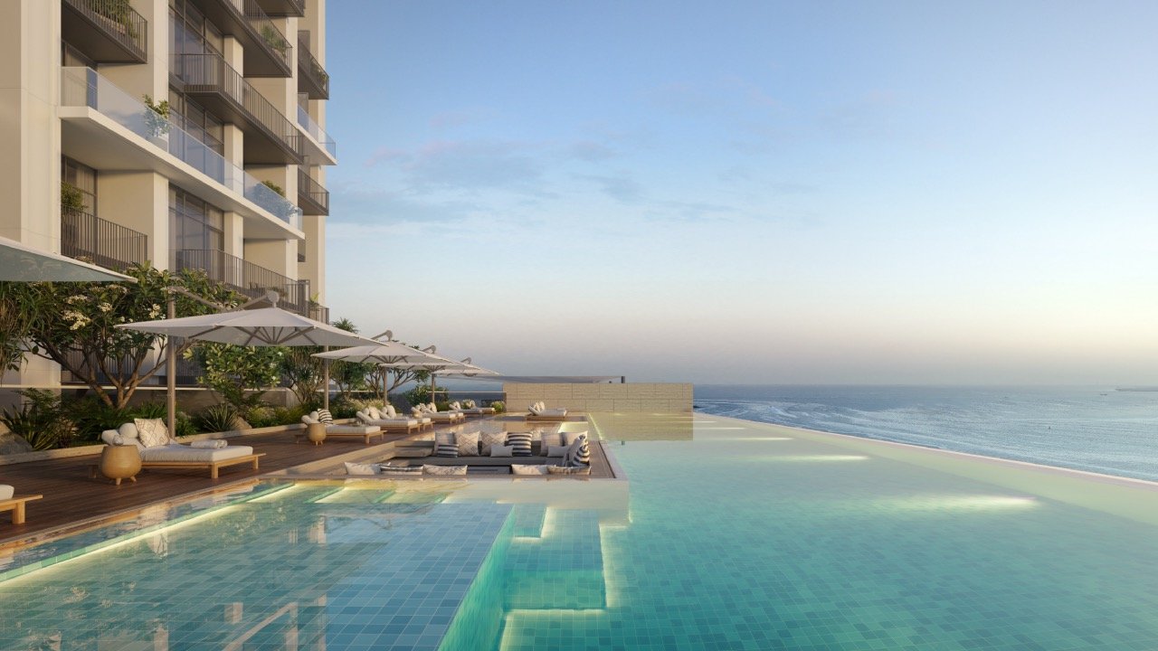 Anwa Aria by Omniyat, located in Dubai's Marina Towers, presents a striking modern silhouette against the skyline.